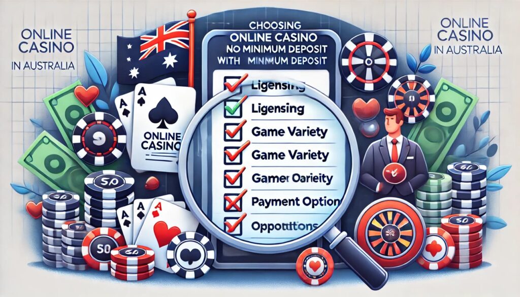 Criteria to Consider When Choosing an Online Casino in Australia with No Minimum Deposit